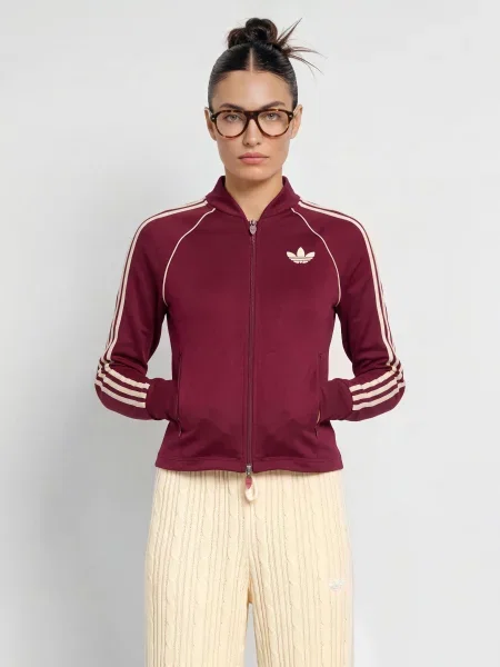 Adidas Originals Bunda Na Trénink Sport Sst tmavě červená bílá