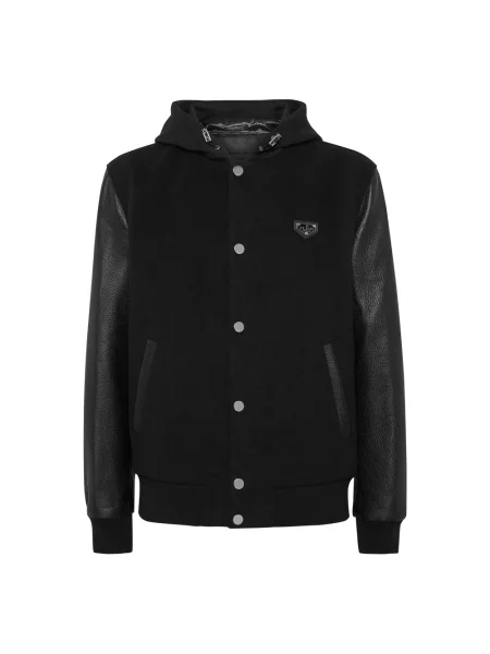 Kurtka bomber Philipp Plein z kapturem czarny