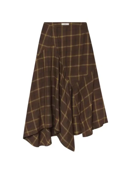 Fusta maxi Co Collection în carouri maro