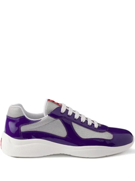 Sneakerși Prada din piele violet