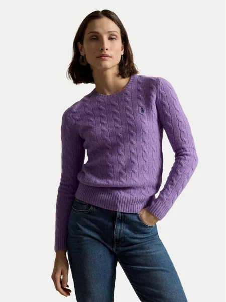 Polo Ralph Lauren sweter z dodatkiem kaszmiru fioletowy