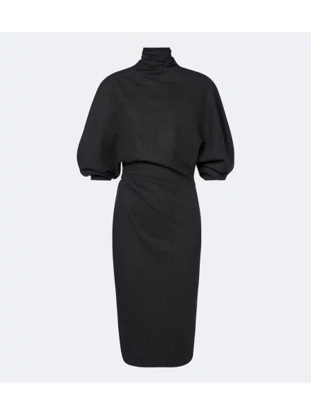 Rochie midi Khaite de lână negru