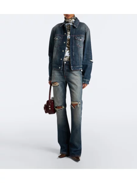 Blugi Acne Studios zdrențuiți albastru
