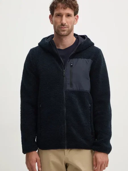 Суичър с качулка Geox с качулка тъмносиньо