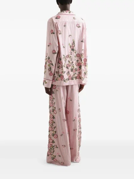 Siuvinėta šilkinė marškiniai Dolce & Gabbana rožinė