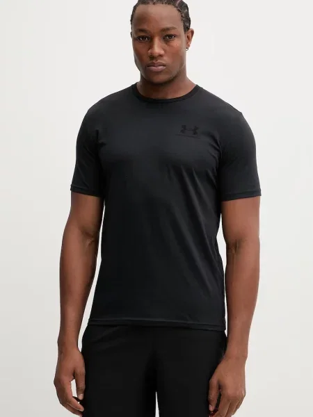 Under Armour tréninkové tričko s bavlnou SPORTSTYLE LEFT CHEST černé