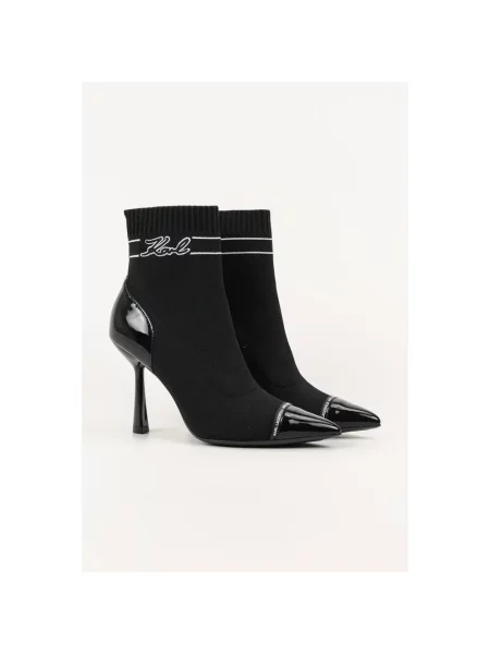 Buty do kostki Karl Lagerfeld skórzane czarne