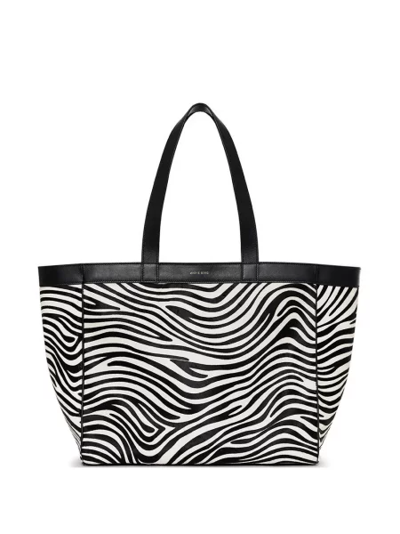 Geantă shopper Anine Bing cu model zebră alb