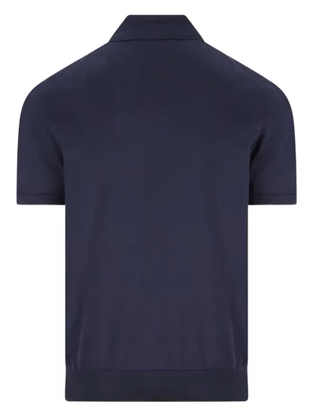 Polo Brunello Cucinelli cu broderie albastru