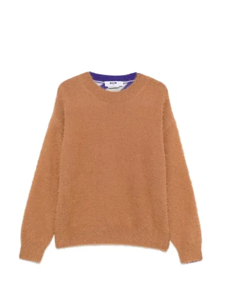 Lung pulover Msgm cu dungi maro