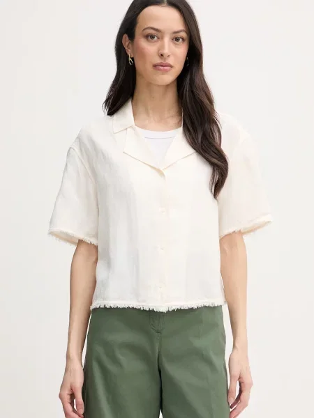 Tommy Hilfiger košile se lnem béžová