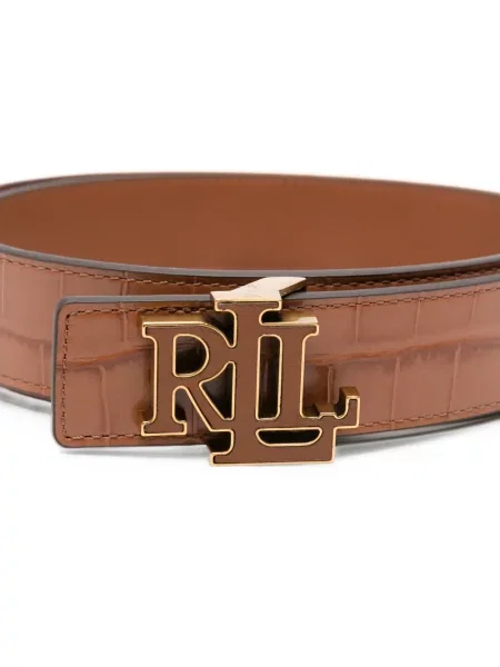 Curea Lauren Ralph Lauren cu cataramă cu autograf maro