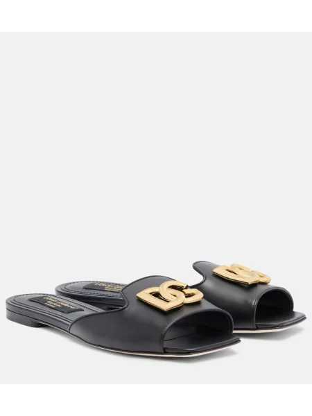 Papuci tip mules Dolce&gabbana din piele negru