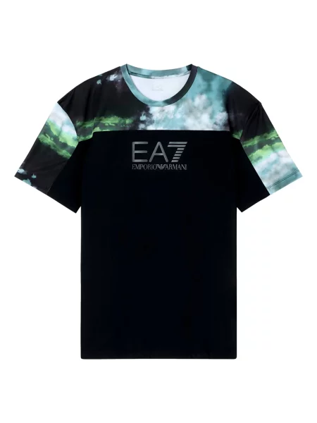 Emporio Armani Majica svetlo modra / zelena črna