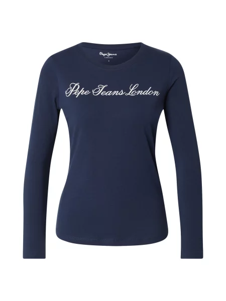 Pepe Jeans Tricou bleumarin alb
