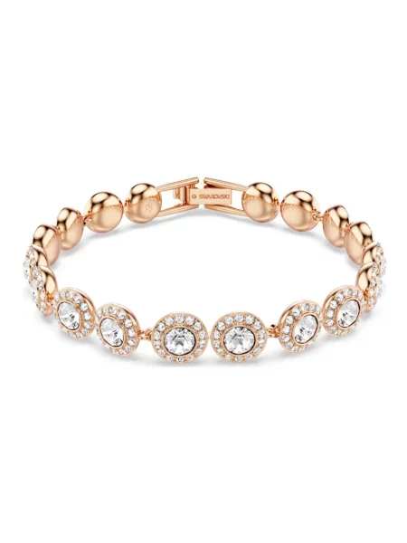 Bransoletka Swarovski w jednolitym kolorze klasyczna różowa