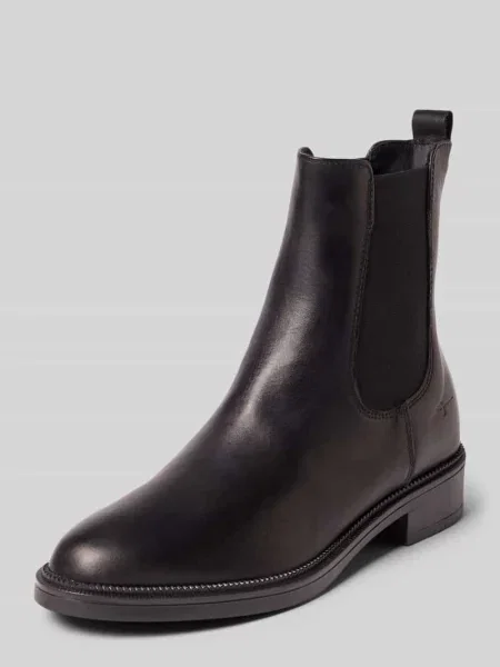 Buty chelsea z naturalnej skóry ze skóry bydlęcej Tamaris czarne