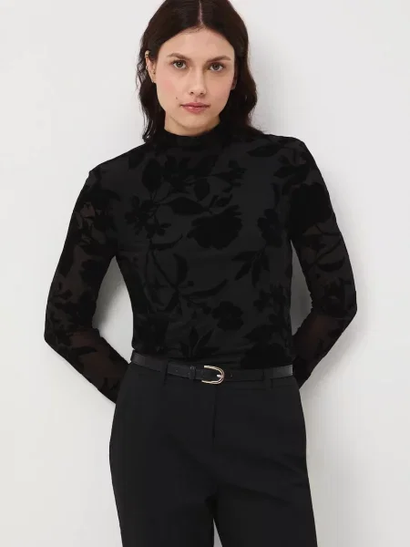 Medicine longsleeve z półgolfem czarny