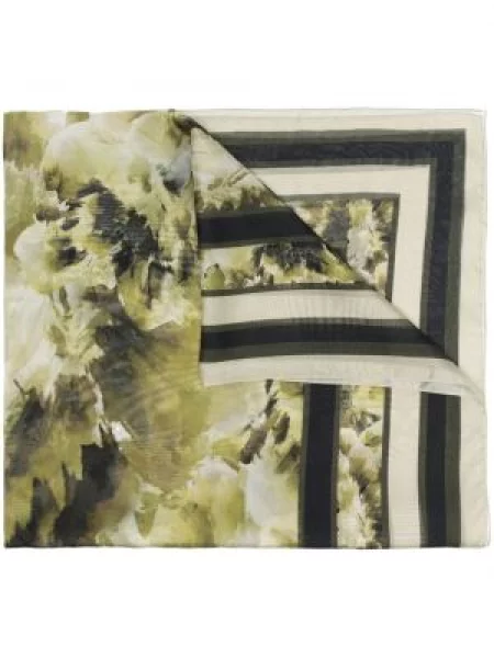 Fular Alberta Ferretti de mătase cu model floral cu imagine verde