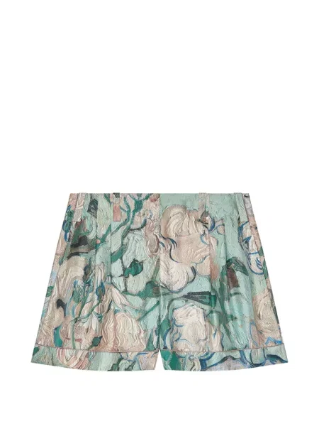 Pantaloni scurți Givenchy de mătase cu imagine verde