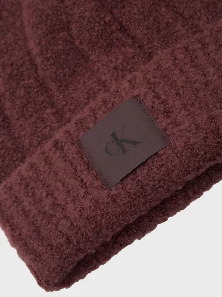 Букле шапка Calvin Klein бордова