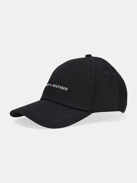 Шапка с козирка Tommy Hilfiger с изчистен дизайн черно