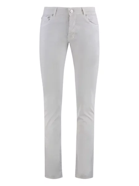 Pantaloni Moorer cu 5 buzunare alb