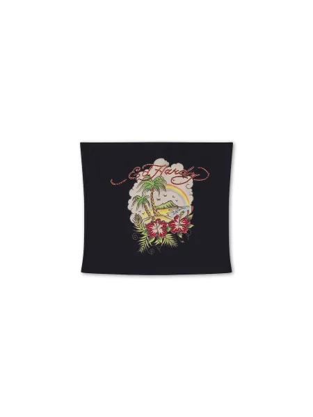 Ed Hardy Top Paradise verde mentă / verde pin / roz negru