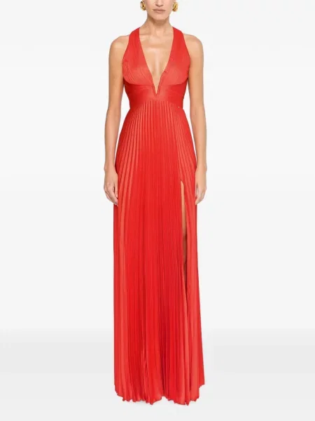 Rochie maxi Nissa din satin roșu