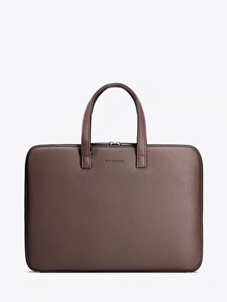 Torba na laptopa z ekoskóry brązowa