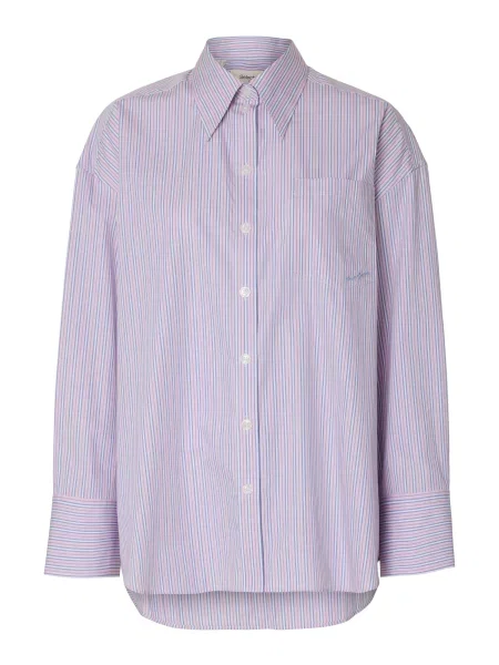 SELECTED Bluză SLFHOTEL AMOUR mov liliachiu / roz alb