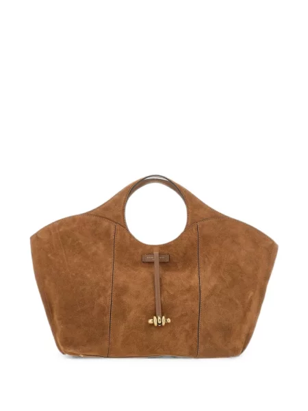 Geantă shopper Gianni Chiarini din piele de căprioară maro