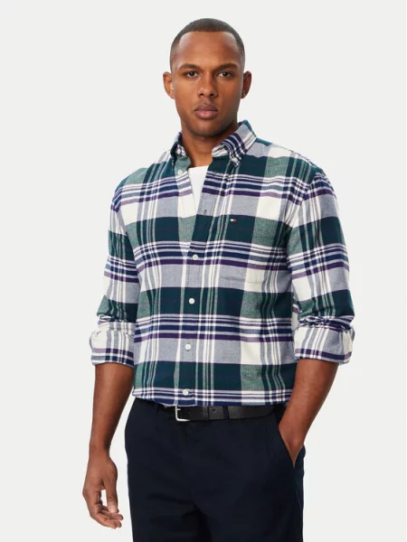 Tommy Hilfiger Marškiniai Hero Flannel žalia
