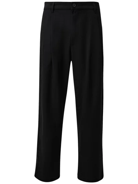 QS Hlače z naborki črna