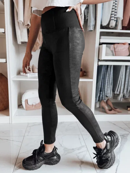 Legginsy woskowane z wysokim stanem NIVANA Dstreet czarne