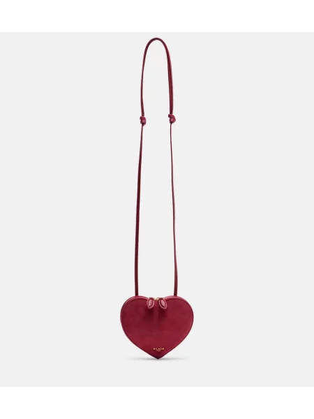 Велурена чанта Alaia розово