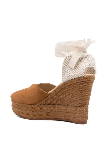 Espadrile Manebi cu legături maro