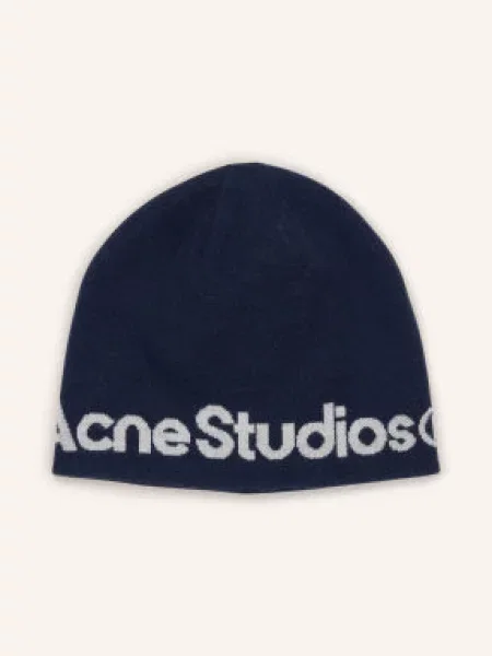 Acne Studios Čepice tmavě modrá bílá