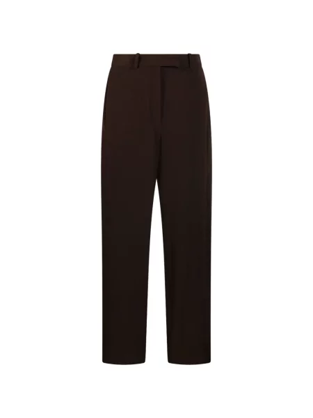Pantaloni Oscar The Collection cu talie înaltă maro