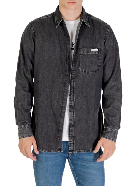 Džínová košile Calvin Klein černá