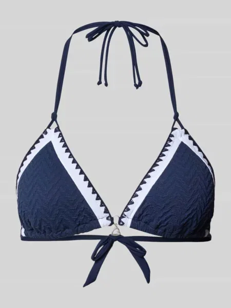 Góra od bikini z fakturowanym wzorem model BLUCO' Banana Moon granatowe