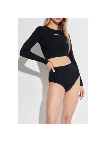 Top Jil Sander z logo czarny