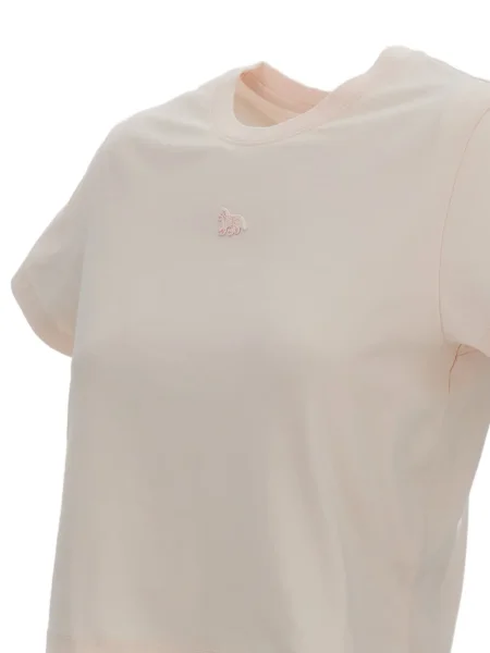 Tricou Maison Kitsune cu decolteu rotund roz