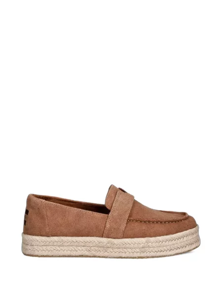 Espadrile Toms din piele de căprioară cu platformă maro