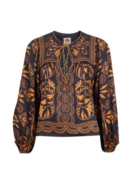 Bluză Farm Rio cu model floral cu imagine negru