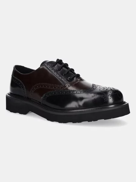 Кожени половинки обувки Kenzo Ukio Brogue черно