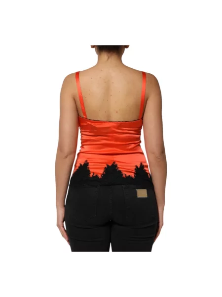 Jedwabny top Dolce And Gabbana czarny