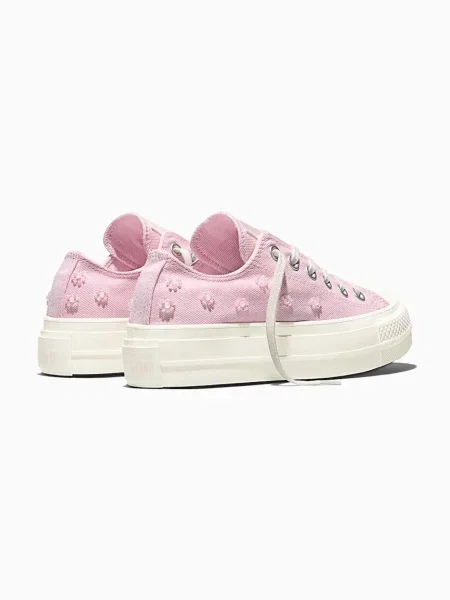 Pantofi Converse cu platformă cu mărgele roz