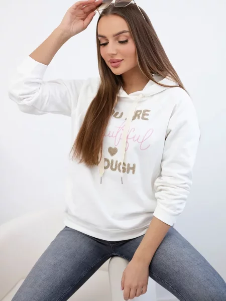 Majica s kapuljačom Kesi Włoski bijela