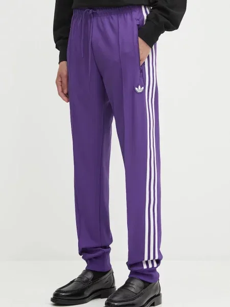 Спортивні штани adidas Originals REAL ICON TP з аплікацією фіолетовий